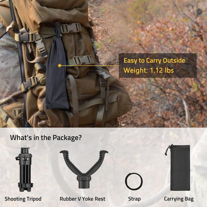 CVLIFE Shooting Rest Tripod - Adjustable Height, 360 Degree Rotation, V Yoke Stand - Portable Rifle Rest for Target Shooting, Hunting and Outdoor Activities - Image 5